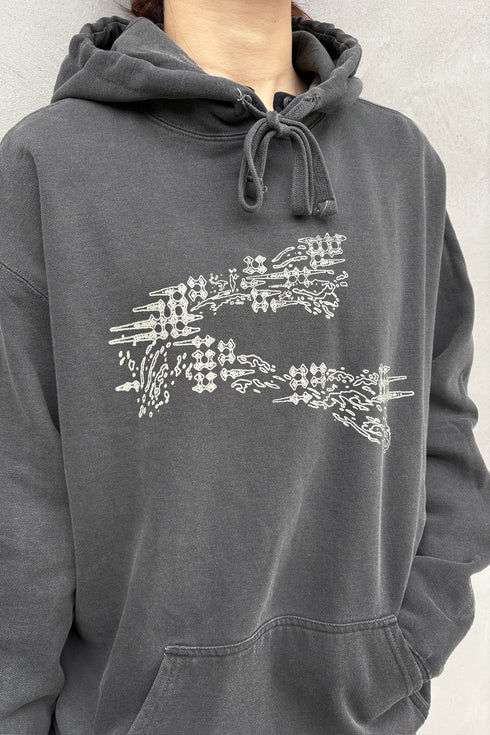 LOGO WASHED HOODIE -CHARCOAL- *Last1